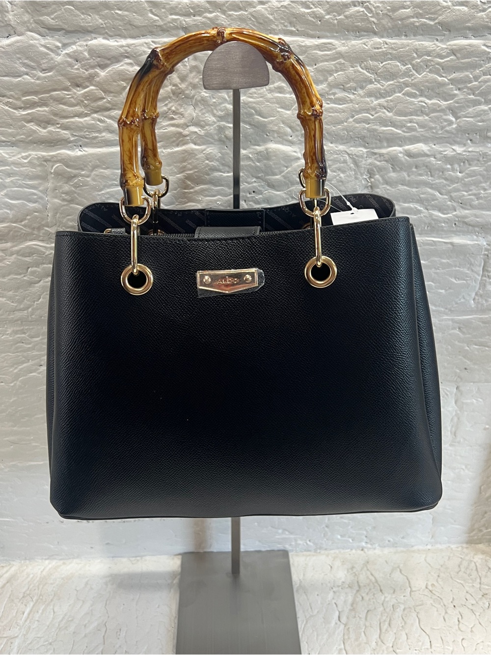 ALDO Surgoinee satchel with bamboo handles